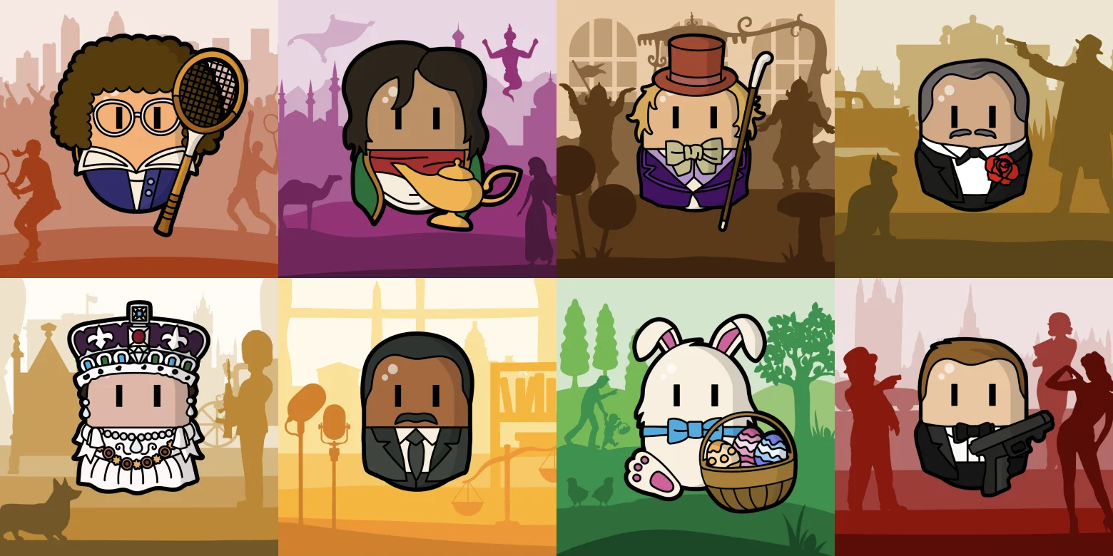 A selection of hand-drawn ebods digital collectibles
